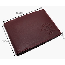 Westpolo Hakiki Deri Kağıt Para Ve Bol Şeffaf Kart Bölmeli Unisex Kartlık - Bordo Bordo