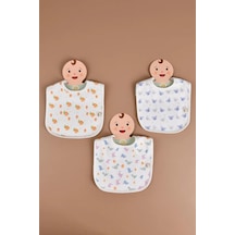 E&f Store Erkek Bebek 3'lü Sıvı Geçirmez Mama Önlüğü Seti - Model 2 Çok Renkli