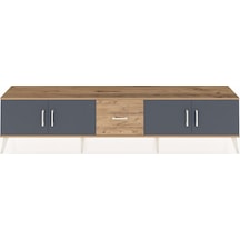 Arges Tv Ünitesi 2 Raflı Tek Çekmeceli 4 Kapaklı 220x30x51 Çam-antrasit/çam Antrasıt/atlas Çam - Atlas Çam