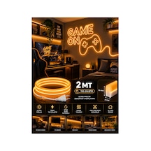2 Metre Amber Neon Led 220v Tak Çalıştır Ip65 Esnek Hortum Led Ultra Parlak İç Dış Mekan Ultra Esnek Turuncu - 920214632 Turuncu