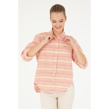 U.s. Polo Assn. Kadın Somon Gömlek Desenli 50283556-vr047 Somon