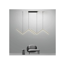 Antrasit 120cm Led 6500k Soğuk Beyaz Modern Avize Yemek Masası