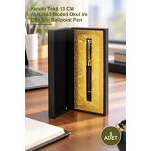 5 Adet Tükenmez Kalem Kutulu Tekli 13 Cm Alk3963 Modeli Okul Ve Ofis İçin Ballpoint Pen 1