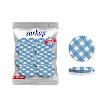 Sarkap Kavanoz Kapağı, 82mm, Hava Geçirmez, Sızdırmaz, Konserve İçin Uygun, 10'lu Paket Mat Ekose Mavi Diğer