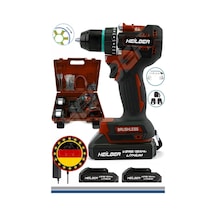 Heilber Ba01013k Alman Max V998 15ahm Bakır Sargılı Çift Batarya Akülü Vidalama Çelik Şanzıman Şarjlı Matkap