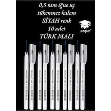 0.5 Mm Iğne Uç Siyah Tükenmez Kalem 10 Adet Yeni Seri Yeni Üretim Türk Malı Pensan 2305 Siyah Siyah