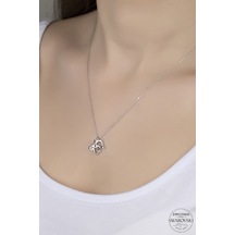 Union Swarovski Zirconia Kadın Kalbimin Meleği Gümüş Kolye