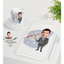 Kişiye Özel Erkek Patron Karikatürlü Beyaz Defter Kalem Türk Kahv N11.25794