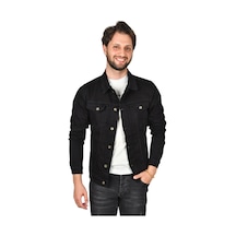 Deepsea Erkek Koyu Lacivert Slim Fit Likralı Kot Ceket Jean Ceket 2201007 False Koyu Lacivert