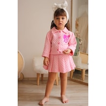 Kız Çocuk Hırkalı Etekli Takım Pembe 2510 Pembe Pembe