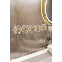 Safestore Altın Renkli Kendinden Yapışkanlı Buz Desen Duvar Askısı, Banyo Ve Mutfak İçin Askı, 5'li Set, Altıge Diğer