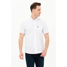 U.s. Polo Assn. Erkek Kısa Kollu Gömlek 1571442 Beyaz