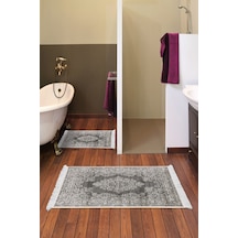 Eko Trend Djt 2 Li Yıkanabilir Kaymaz Taban Banyo Paspas Klozet Takımı 762 Osmanli Gri 60 X 100 - 50 X 60 Açık Gri