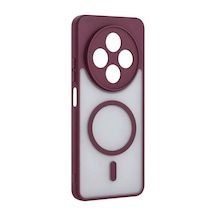 Xiaomi Redmi 14c Loji Magsafe Kapak - Bordo Evimdeyokyok