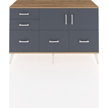 Kronos Konsol 2 Raflı 5 Çekmeceli 2 Kapaklı 132x59x83 Çam-antrasit/antrasit Atlas Çam