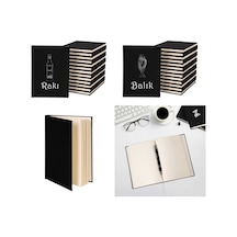 Rakı Balık Sevgili Çift Kanvas Defter Krem