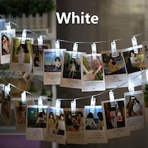 Novahub Soğuk Beyaz Led Kart Fotoğraf Klipleri Led Dize Peri Işıklar Pil Kumandalı Led Noel Işık Garlands Düğün Sevgililer Duvar Dekorasyonu 3.3m 30led Soğuk Beyaz Soğuk Beyaz