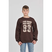 Toontoy Kids Toontoy Erkek Çocuk 88 Baskılı Sweatshirt Kahverengi