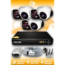 Elitcam 6 Kameralı Panda 3 İç Kamera Set HDD'siz Full HD Gece Görüşlü Güvenlik Kamerası Sistemi