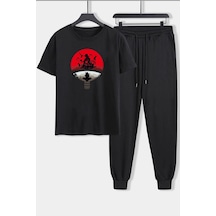 Uyguntarz Unisex Itachi Uchiha Baskılı 2'li Eşofman Takımı Siyah