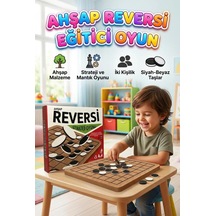 Ahşap Reversi 2 Kişilik Strateji Ve Zeka Geliştiren Eğitici Oyuncak Kutu Oyunu