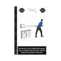 Premium Scx-1280 Antreman Güç Lastiği Çift Ellisc-10791 Egzersiz Beden Hareket Çok Renkli