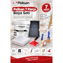 7 Parça Boya Seti - Tavan Boyası, Tavan Kestirme Fırçası, Rulo, Hışır Örtü, Maskeleme Bantı, Kestirme Fırçası, Boya Kabı 3,5 L