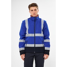 Orange Safety Saks Mavi Softshell Mont Reflektörlü Kolları Çıkmal