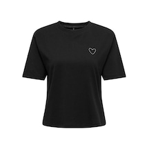 Only Onlrhıne Siyah Kadın T-shirt 15368901 Siyah