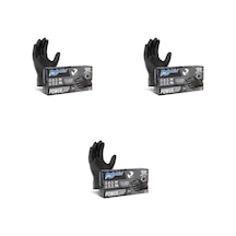 Dolphin Nitril Powergrip Ekstra Kalın Elmas Dokulu Eldiven Siyah Xl Büyük Boy - 50'li 3 Paket