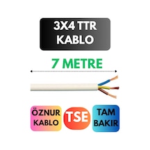 Öznur 3x4 Ttr Kablo Metre Seçenekli Beyaz - 7mt