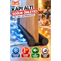 2 Adet Kapı Altı Rüzgar Önleyici Isı Yalıtım Süngeri Ses Toz Soğuk Geçirmez Enerji Tasarruflu Rüzgarlık 80 CM