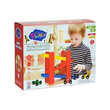 Ony-382 Playwood Ahşap Yarış Arabalı Oyun  Rampası-Onyıl