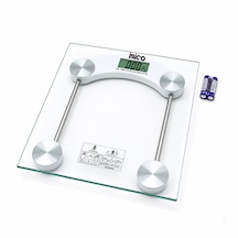 Dijital - Pilli Kare Banyo Baskül Terazi Tartı Lcd Ekran 180kg/0.1g 30x30cm İ11-025