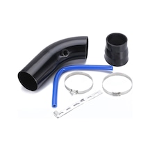 Monyee Alüminyum Motor Hava Girişi Seti 76mm 3inc - Hızlanma Tepkisi Ve Yakıt Verimliliği Artırıcı - Evrensel Uyumlu Siyah