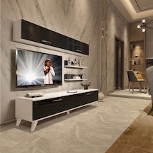 Decoraktiv Eko 5 Slm Std Retro Tv Ünitesi Tv Sehpası Beyaz - Siyah