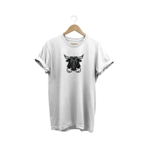 Boğa Baskılı Beyaz T-shirt Beyaz