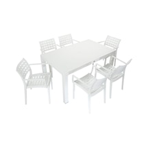 Mandella Wood 90x150 Cafe Koltuk Masa Takımı Beyaz Diğer