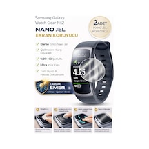 Samsung Galaxy Watch Gear Fit2 Uyumlu Nano Jel Ekran Koruyucu 2 Adet Darbe Emici Tam Kaplayan