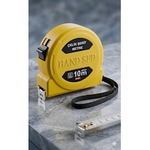 Hand Sfd Çelik Şerit Metre, 10m X 25mm, Sarı, Mavi Ve Kırmızı Renk Seçenekleri, Ölçüm Aleti Sarı