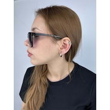 Halka Model, Paslanmaz Çelik Küpe 386, Gümüş Renk Gümüş