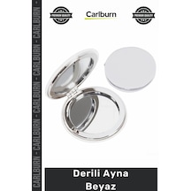 Ayna Mavi Çerçeveli Lüks Modern Şık Tasarım Estetik Dekoratif Duvar Aksesuarı Derili Ayna Beyaz