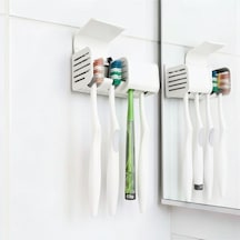 Beyaz Kendinden Yapışkanlı Hijyenik Diş Fırçası Asacağı Askılığı Askılık Diş Fırçalık Banyo Organizer