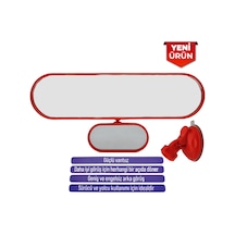 Vantuzlu Ayna, Çift Görüşlü İç İlave Ayna, 27x7 Cm - Kırmızı Br0221184
