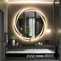 Whirilwind Günışığı Lazer Kumlamalı Lavabo & Banyo Aynası Dokunmatik Sensörlü 60 X 60