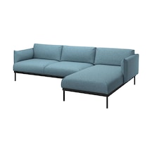 Ikea Açık Mavi Konforlu Kanepe - Uzanma Koltuklu 3'lü Kanepe