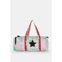 İcone Bag Çocuk Yıldız Logolu Spor Çanta, Çocuk Spor Çanta, Fermuarlı Detaylı Çocuk Spor Çanta Beyaz - Pembe