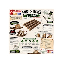 Mini Sticks 5 Li Doğal İnce Matatabi Çubuğu Kedi Oyuncağı İnce Çiğneme Çubuğu Kedi Diş Bakımı 12 Cm