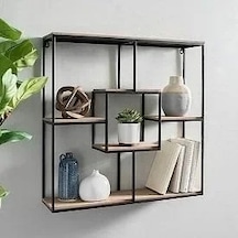 Özel Metal Kitaplık Mdf Antrasit