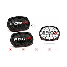 For-x Oval Hoparlör Kapağı - For-x Logolu Kaliteli Plastik Kayık Midrange Hoparlör Kapak - 2 Adet